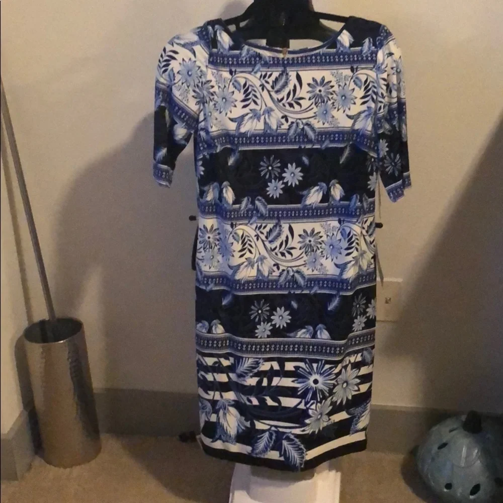 NWT Eliza J blue & white flower shift dress size 6 - Picture 2 of 4